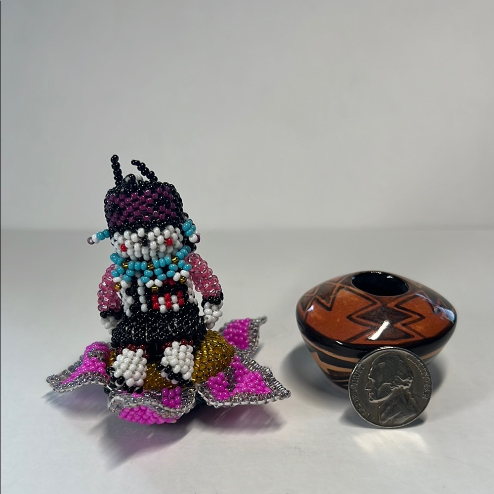 Beaded Multicolor Bumblebee and flower Figurine